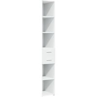 Maison La Vie - Buffet haut pour salon - Meuble de rangement blanc 30x42,5x185 cm bois d'ingénierie bu529