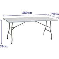 Marbueno Summer 10441 Mesa plegable gris 180x70x74 cm