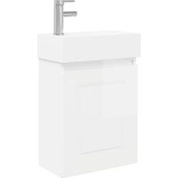 vidaXL Bathroom Vanity Unit with Tap High Gloss White