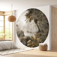 Papier peint rond / cercle - Forêt Tropicale - Diamètre 195 cm en 3 Parties