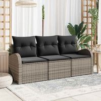 Ensemble de canapé de jardin,Salon de jardin,Sofa Gris polyrotin 479911