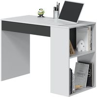 Mesa de Escritorio Masster con 1 Cajón en Blanco Artik y Gris Antracita con estilo Moderno 73x101x50 cm