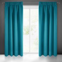 Eurofirany LOGAN Tenda Oscurante Extra Lunga - 1 Unità, Rod Pocket, Fettuccia Arricciatenda, Blocco della Luce, Oscuramento della Stanza, Camera da Letto, Soggiorno, 135x270 cm, Verde Acqua