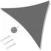 Voile d'ombrage triangulaire 6x6x6m Voile d'ombrage pour extérieur, terrasse, jardin Protection UV - Gris