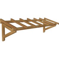 WMU – Auvent en bois traité marron 2.98 x 0.94 m – Pente 30% adaptée aux tuiles – Visserie incluse – Fabrication 100% française