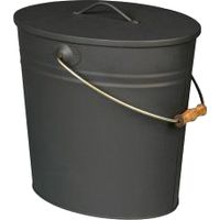 Seau à cendres 24L en acier anthracite – Couvercle et poignée de transport – Dimensions 42 x 54,5 x 31 cm – Pour espaces extérieurs – Lienbacher