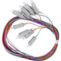 Câble de fibre multimode avec gaine en PVC SC/UPC 12 broches pour communication optique fibre et réseaux.