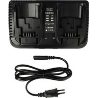vhbw Chargeur double compatible avec Dewalt DCD785L2, DCD790, DCD790D2, DCD795, DCD980L2, DCD980M2, DCD985 batteries Li-ion d'outils