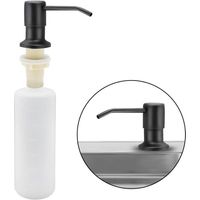 Dispensador de jabón para fregadero de cocina, 350 ml, acero inoxidable, dispensador de detergente incorporado, recargable, con bomba giratoria de 360° y manguera flexible.