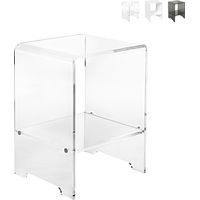 Comodino per camera da letto tavolino in plexiglass trasparente Accanto - Trasparente