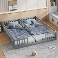 Letto per bambini 90x200 con sponde grigio OKMYHOME
