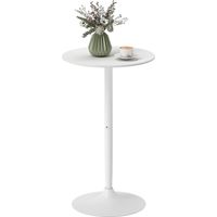 Tavolo Bar Isola Cucina Rotondo Alto Salvaspazio Ø60x102 cm Bianco
