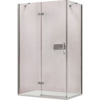 BERNSTEIN - Cabine de douche d'angle verre 8mm, 1 porte battante angle gauche, Profilé Chrome - NT403 - 90x90x195cm