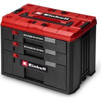 Original Einhell E-Case Schubladenkoffer (Einhell E-Case System, 41,5 x 25 x 28 cm, max. 60 kg Nutzlast, 2x 5,5 cm hohe Schubladen, 1x 12,5 cm hohe Schublade, Tragegriff)