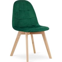 Sedia Leobert BORA verde scuro in velluto e legno