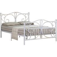 5ft Metal Bed Frame in White