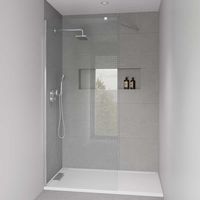 Paroi de douche fixe + bras de support Decoracion Mampara: Verre transparent - Mamparas: 100 cm