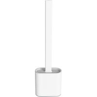 2 Pack Brosse de Toilette en Silicone, Brosse WC avec Support à séchage Rapide, Brosse de Toilettes Détachable à Manche Long, Balai WC Montage Mural/au Sol pour Salle de Bain