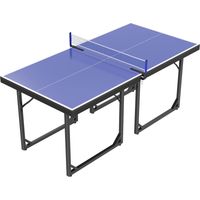 Tavolo da Ping Pong Pieghevole per Interni, Tavolo Ping Pong con Rete, Montaggio Non Richiesto, 182x91 cm, Blu e Viola