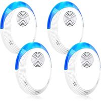 Confezione da 4 dispositivi repellenti a ultrasuoni per topi e ratti, repellente a ultrasuoni per topi, repellente a ultrasuoni per topi per uso interno, dispositivo anti-topo contro insetti, zanzare,