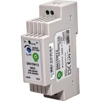 DIN15W12: Fuente de alimentación para carril DIN de 12 V/1,25 A, carcasa de plástico, tipo escalonado.