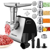 Nictemaw Tritacarne elettrico doppio uso Nictemaw, tagliaverdure con kit per biscotti e 3 piastre per macinare, 500W