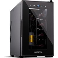 Klarstein – Cave à vin de vieillissement 21L – Pour 8 bouteilles – Température réglable 5-18°C – Silencieuse 35 dB – Éclairage LED – Design noir mat