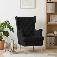 vidaXL Fauteuil Noir Tissu