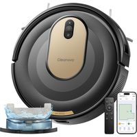 Vactidy Cleanova W8, Robot aspirador y friegasuelos, 5000 Pa, Diseño ultrafino, Antienredos, Control mediante app, Recarga automática, Negro