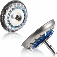 Set of 2 Stainless Steel Kitchen Sink Plugs, Universal 79.3mm Kitchen Sink Strainer, Anti-Clogging Stainless Steel Sink Drain Plug, for Kitchen and Bathroom