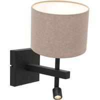 Steinhauer - lampada da parete - Stang - nero - lino metallo -
