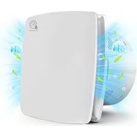 Extracteur d'Air 150mm, Ventilateur salle de bain avec Minuterie Réglable et Capteur d'humidité, Clapet Anti-Retour 240 m³/h, 18 W, 35 dB Silencieux, IPX4 pour Cave, WC et Cuisine, Blanc