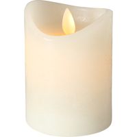 Boltze LED-Kerze Bino 7,5 cm, Höhe 10 cm, Farbe cremeweiß, Timer