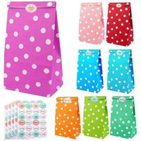 Sachet Bonbon Anniversaire en Papier Kraft 36Pcs Multicolore Pochette de Cadeau pour Biscuit Noix Chocolat Cadeaux de Noël Mariage