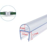Duschdichtung für Tür, Badewanne, Duschwand, für Glasstärke 6 mm, 8 mm, 10 mm oder 12 mm (10 mm, U-Form, 550 cm)