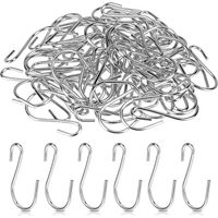 Packung 60 kleine S-Haken aus Edelstahl, 2,6 cm, silbern, mini Aufhängungshaken aus Metall für DIY, Kunsthandwerk, Schlüsselanhänger, Schmuck