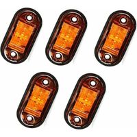 5 pcs Feux de Gabarit LED latéral Eclairage Feux Arrière Avant LED Feu de Gabarit Position Lumière Orange Universel 12V 24V pour Remorque Voiture Véhicule Camion Caravane