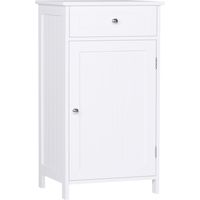 Mobiletto Armadietto 2 Cassetti MDF Design Bagno 43x34x77 cm Bianco