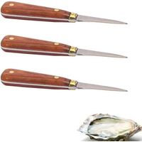 Chevalier Diffusion 3 coltelli per ostriche con manico in legno 16 cm