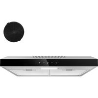 Hotte aspirante sous plan 60 cm – Débit d'air 201 m³/h – Commande tactile 3 niveaux – Filtre à charbon actif inclus
