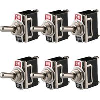 Kippschalter 12V-24V-48V-110V/10A, 220V-230V/6A, SPST Metall Hebelschalter, Ein/Aus 2 Positionen 2 Stifte, für Auto Armaturenbrett Licht (6er Pack, Schwarz)