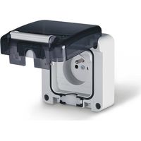Base de empotrar individual 16A FRANCÉS M95, IP66, gris, PROTECTA