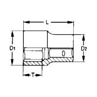 Steckschlüssel, 1/2, bihex, 17mm TENGTOOLS M120517-C