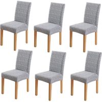 ALLIANDISHousses de chaise de salle à manger extensibles modernes amovibles et lavables pour chaise de salle à manger pour hôtel, salle à manger, cérémonie, banquet, fête de mariage (6, gris/noir)