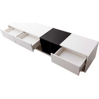 Mueble de TV con 3 Cajones y 2 Huecos Abiertos, Acabado Brillo, Estilo Moderno, 190×40×42 cm, de Tablero de Partículas, Blanco