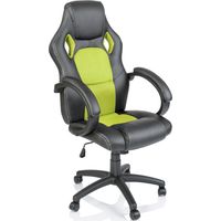TRESKO Sedia da ufficio Poltrona ufficio Versione Racing 14 diferente colores, braccioli imbottiti, inclinazione, sollevare SGS testato (Verde chiaro)
