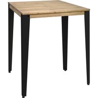 Mesa Lunds Alta 70x70x110cm Negra en madera maciza de pino acabado vintage estilo Industrial Box Furniture