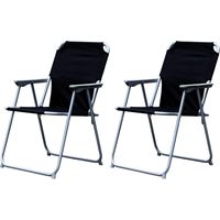 2 Stück Garten / Campingstuhl Oxfort Schwarz -DPO2600S-2