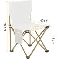 ALLIANDISBeige Outdoor Foldable Chair Camping Chair with Side Pocket Picnic Oxford Cloth Chairs Portable Beach Fishing Chairs Outdoor Chair