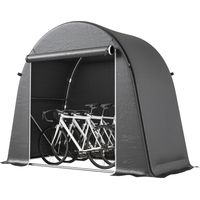 Abrigo de jardim impermeável para moto com porta enrolável 245x120x200 cm,cinza escuro,solução ideal para armazenamento
